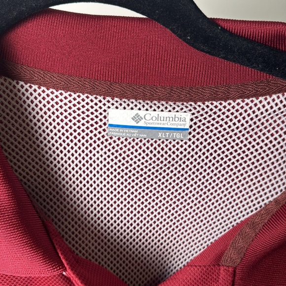 Columbia PFG Men's Red Omni-Shade Performance Perfect Cast Fishing Polo XL Tall - Picture 3 of 8